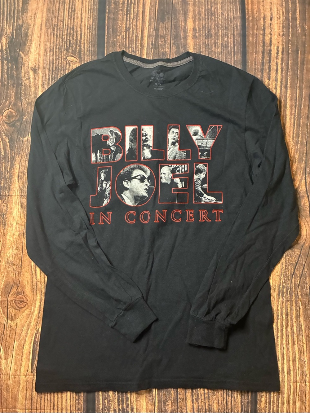 Fruit of the Loom Black Long Sleeve Billy Joel Graphic Tee
